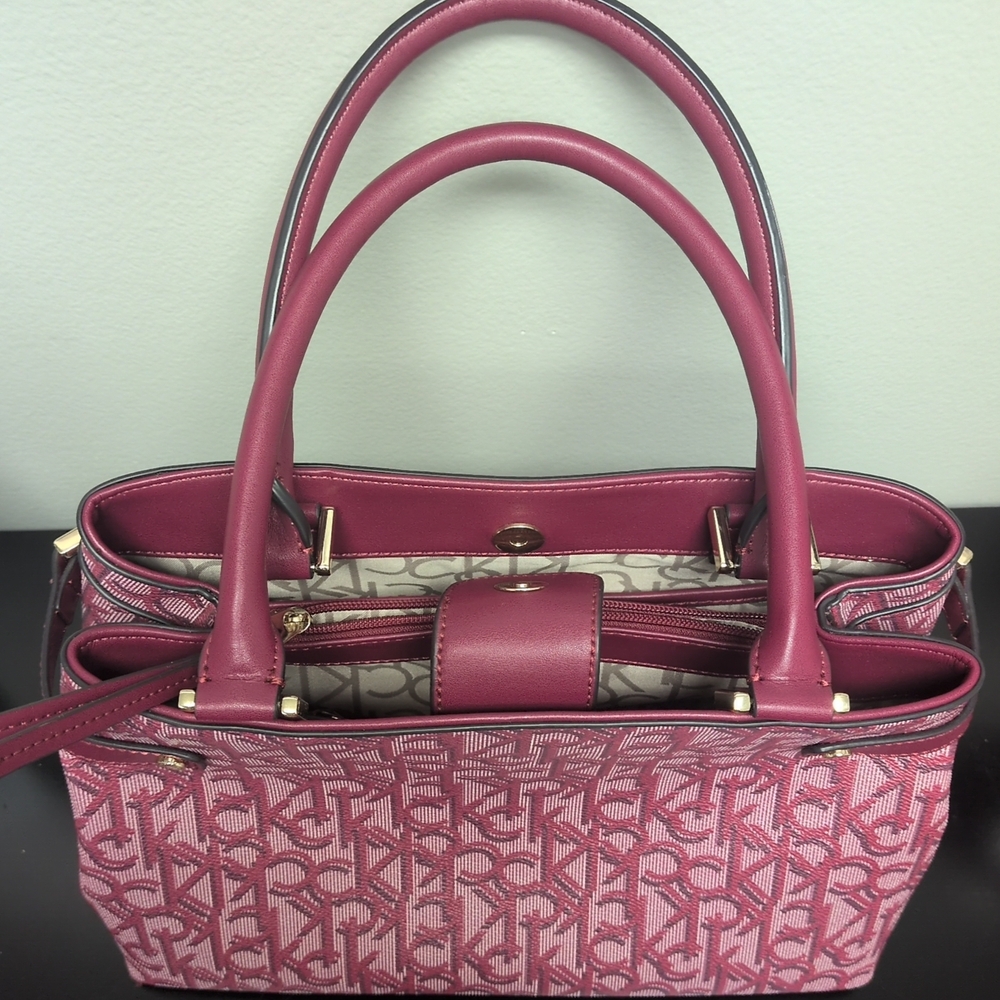 Calvin Klein Pink Monogram Tote Bag - Picture 2 of 13